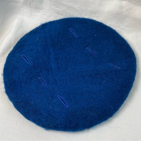 Felted Wool Beret with Quirky Button Hole Details - Picture 1 of 4